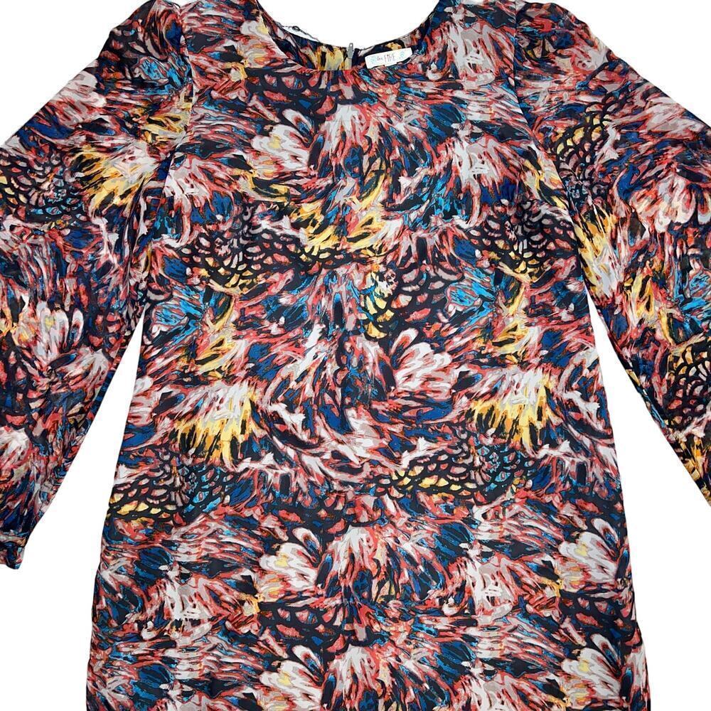 Love, Fire Smoldering A-Line Flare Sleeve Lined Dress Colorful Size XL
